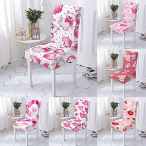 Housses de chaise rose couverture élastique taille universelle Stretch Spandex housse pour salle à manger bureau mariage Banquet fête siège étui