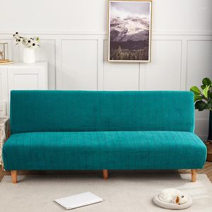 Fundas para sillas Sofá plegable de felpa sin brazos Sofá cama Funda para sala de estar Sofás grandes elásticos modernos Funda de sofá futón de 3 plazas sin lados