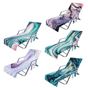 Couvre-chaises serviette de plage portable Couvrette de lit à sangle