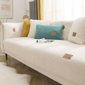 Housses de chaise, couleur unie, housse de canapé, serviette douce en peluche, pour salon, baie vitrée, décor de canapé en forme de L, 230824