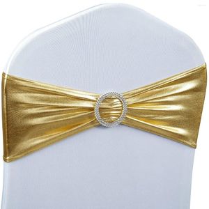 Silla cubre Spandex Sashes Bows Bows Premium Stretch Cover Band con hebilla Slider Universal elástica para la fiesta de bodas
