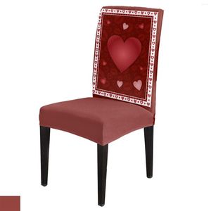Fundas para sillas Día de San Valentín Amor Labios rojos Funda para vino Comedor Spandex Asiento elástico Decoración para el hogar y la oficina Juego de fundas de escritorio