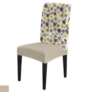 Couvre-chaise Couvre aquarelle Big Flower Cover Set Cuisine salle à manger Stretch Spandex Seat Sabver pour le banquet Party