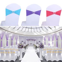 Chaise ceintures bandes mariage Spandex extensible Polyester élastique amovible w boucle pour la maison hôtel Banquet décoration