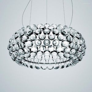Candelier Crystal Sala de estar moderna Acrílico RS7 Luces colgantes de la bombilla Lustre Foscarini Caboche Dia35/50/65 cm Lámpara de oro transparente