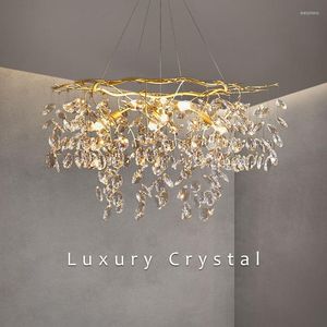 Chandeliers Glass Crystal LED Pendant Lamp For Living Room Bedroom Dining Hall Gold Modern Luxury Style Design Ceiling Chandelier Light