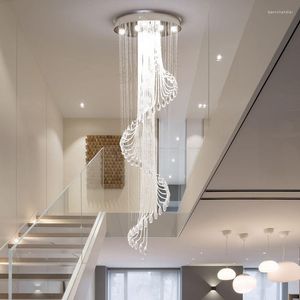 Lustres K9 lustre en cristal salle européenne lumières spirale moderne créatif LED El Villa éclairage