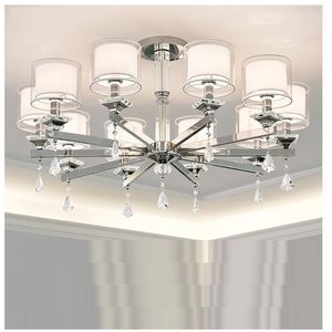 Lustres LED Plafond Lustre Éclairage Moderne Chrome Lampe De Luxe Pour Salon Chambre 110 v-220 v PVC Ombre