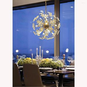 Lámparas de araña LED Lámpara de araña de cristal Lámpara de luz Diente de león Bola de chispa Sala de estar Comedor Tienda de ropa Mostrar ventana Decorativa Colgar Lightin