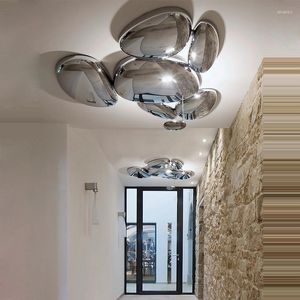 Lustres LED Postmoderne Nodic ABS Chrome Goutte D'eau Lustre Éclairage Lampe Lumière Pour Foyer Chambre Salle À Manger