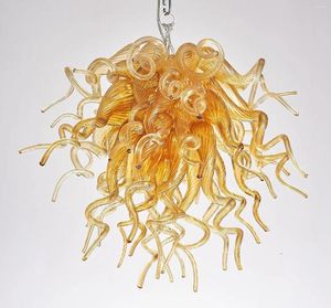 CHANDELIERS Longree Art Glass Chandelier Lampe Chihuly Style Amber Handmade Pendant Lights For Bedroom Dining Room Kitchen Living