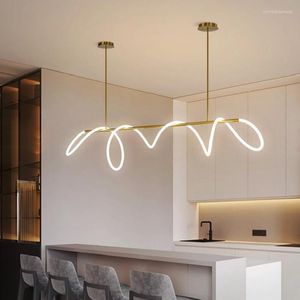 Chandeliers Luxy Brass Long Hose Led Ceiling Chandelier For Table Dining Room Kitchen Bar Pendant Lighting Indoor Decor Hanging Lamp