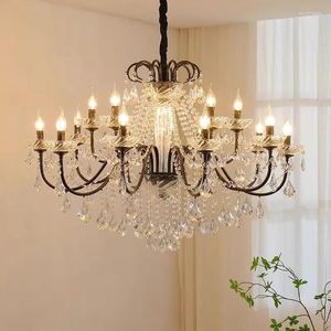 Lustres Ly Black Bandle Chandelier Nordic Nordic Contemporary Crystal Pendants Lamps European Lighting AC Home Decoration