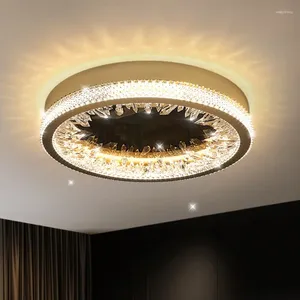 Lustres miroir magique rond avec trois couleurs LED lumières et 3 modes d'effet muraux salons décoration de la maison lampes suspendues