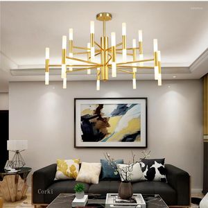 Candelabros Moderno Diseñador de moda Negro Oro Led Araña Techo Art Deco Suspendido Cocina Lámpara colgante para sala de estar Loft Dormitorio