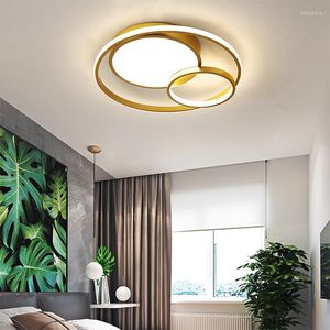 Lustres moderne LED plafonnier pour salon salle à manger étude chambre noir blanc maison cercle éclairage intérieur ornement