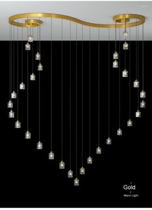 Lustres Moderne LED Lustre Éclairage À La Maison Brossé Anneaux Plafond Monté Lampe Suspendue Or Noir Couleur Salon