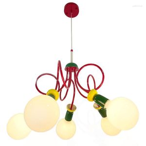 Lustres éclairage moderne E27 Memphis Design Style LED plafond pour chambre enfants salle à manger salon étude lumières lampe