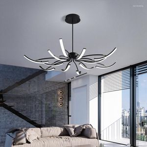 Lámparas de araña modernas para sala de estar, lámpara de modelado Led nórdica, lámpara de araña para dormitorio, iluminación para el hogar, lámparas colgantes