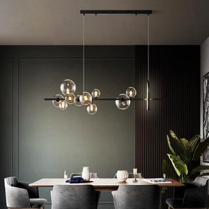 Candelabros Nordic Art Deco Glass Bubbles Chandelier Lighting Fixtures Post Modern Luminaria Led para Living Comedor