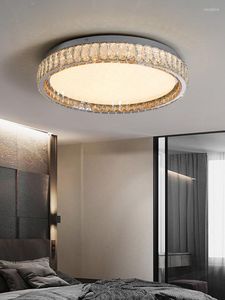 Lustres nordiques chambre plafond lumière luxe haut de gamme moderne simple maître créatif maître lampe lampe ronde cristal