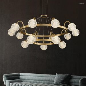 Lustres ODYSEN moderne ART déco cuivre lustre créatif boule de verre salon chambre décoration luminaire table à manger ronde