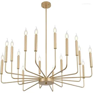 Lustres Qamra Modern Farmhouse Gold Chandelier For Dining Room Rustic Candle Lightture Rustic Light