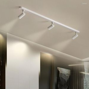 Candelabros Tira larga blanca Led con foco Lámparas de techo modernas para sala de estar Comedor Cocina Pasillo Iluminación interior
