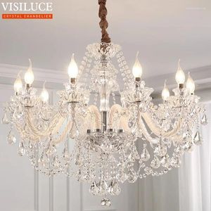 Lustres en gros de luxe moderne LED LED Crystal Chandelier Bougie légère Mariage de mariage chambre à manger Living Decor Fimé