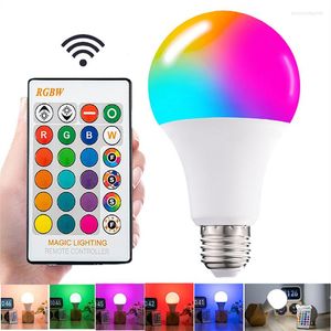 Changement de couleur RGB lumière du jour blanc Flash ampoule lampe 5/10/15 W projecteur télécommande IR 4 Modes