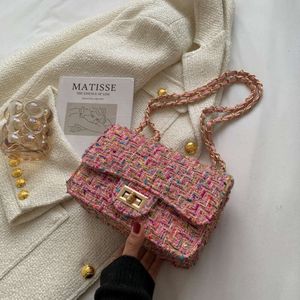 Bolso Channells para mujer nueva tendencia de lana línea cadena bolso bandolera de un solo hombro