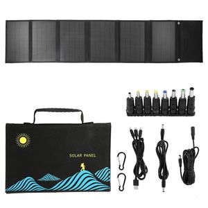 Cargadores 100W Panel solar Bolsa plegable USB DC Salida Cargador Dispositivo de carga plegable portátil Fuente de alimentación al aire libre 231007