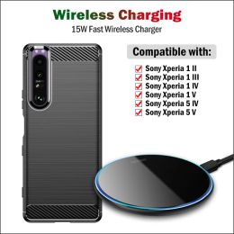 Chargers 15W Chargeur sans fil Qi Fast Qi pour Sony Xperia 1 III III IV V Xperia 5 V IV PAD DE CHARGE SELLE SANS WIR