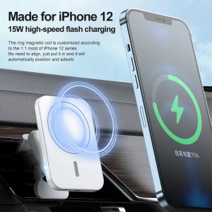 Chargers 15W Charger de voiture sans fil pour Apple iPhone 12 Pro Max 12 MINI FACT CHARGING AIRVER MANT ANNATEUR ADSORBABLE Téléphone Téléphone