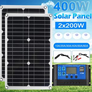 Chargeurs 200W 400W panneau solaire 18V cellule 10A 60A contrôleur pour téléphone RV voiture MP3 PAD chargeur batterie extérieure alimentation 231030