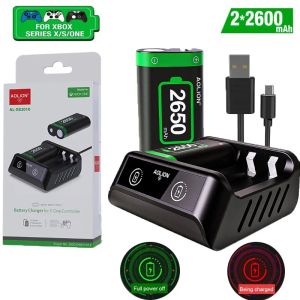Chargers 2600mAh Pack de batterie rechargeable pour Xbox Series X / S / Xbox One S / X Controller Battery Chargeur pour Xbox One Controller