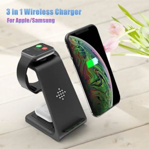 Chargers 3 en 1 Induction Qi Charger sans fil Chargeur Fast Charging pour iPhone 14 13 12pro Samsung Galaxy Watch 5 pour Apple Iwatch Charger