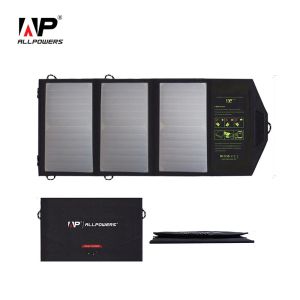 Chargers Allpowers Solar Pannel 5V21W Charger de téléphone portable Chargeur solaire double sortie USB Sortie mobile Chargeur de batterie solaire pour iPhone Samsung