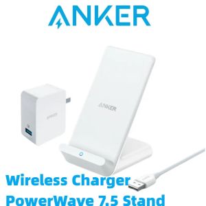 Chargers Anker Wireless Charger Powerwave 7.5 Stand 10W Max Qicertified Fast Charge Iphone Samsung avec câble et chargeur USB