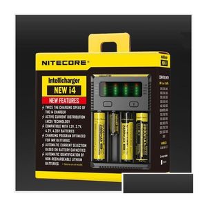 Chargeurs Authentique Nitecore I4 universel Intellicharger chargeur d'affichage pour 18650 18350 18500 14500 Lion batterie 100% Original Drop Dhfw7