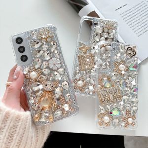 Chargers Bling Rhingestone Phone Case pour Samsung Galaxy A32 A42 A52 A72 A22 A51 A71 A12 5G A21S A13 A33 A53 Couverture de diamant DIY