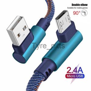 Chargers/Cables Micro USB Cable 0.25m 1m 2m Fast Charging 90 Degree L Shape Cord for iPhone Huawei P30 20 Pro Type C Phone Charge QC2.0 USB Cabo x0804