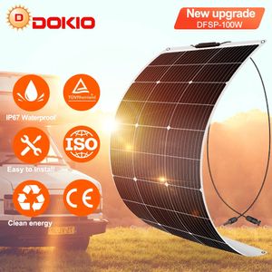 Chargers Dokio 18V 100W Flexible Solar Panel China Waterproof 12V Charger Battery Pack For HomeCarCampingBoat 231120