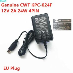 Chargeurs Adaptateur secteur EU CWT KPC-024F 12V 2A 24W 4PIN pour HIKVISION DS-7204HWI-SH Chargeur d'alimentation économique WD1 DVR LTD8308T-FT x0729