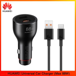Chargers Huawei Universal Car Charger MAX 88W Supercharge Support PD QC SCP Charge rapide pour téléphones mobiles