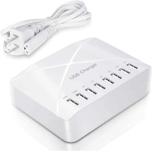 Chargers Ilepo 40W 8 ports USB Charger 5V / 2.4A Multi USB Station de charge Charger de voyage pour iPhone / iPad / iPod Pro / Air US EU UK AU