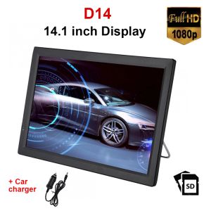 Chargers LeadStar D14 LED TV 14.1 pouces Affichage portable Player numérique DVBT2 ATSC Portable TV HDMICOMPATIBLE USB TF CARTER CARDER