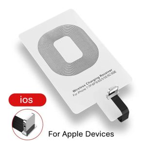 Chargers Mat pour iPhone 5 5S SE 6 6S 6Plus 7 Plus Adaptateur Induction Patch Charge Coil Qi Charger de récepteur de charge sans fil