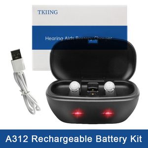 Chargers New 312 Batteries rechargeables pour les aides auditives Kit de chargeur de batterie A312 pour l'amplificateur sonore sur les aides auditives