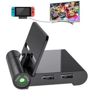 Chargers Nintendo Switch TV Dock compatible avec Switch Mini Mini Portable Plimable Charger TV Adapter 1080p HDMI et 3.0 USB Play Stand Charg